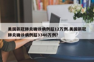 美国新冠肺炎确诊病例超12万例.美国新冠肺炎确诊病例超3346万例？