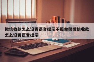 微信收款怎么设置语音提示不报金额微信收款怎么设置语音提示